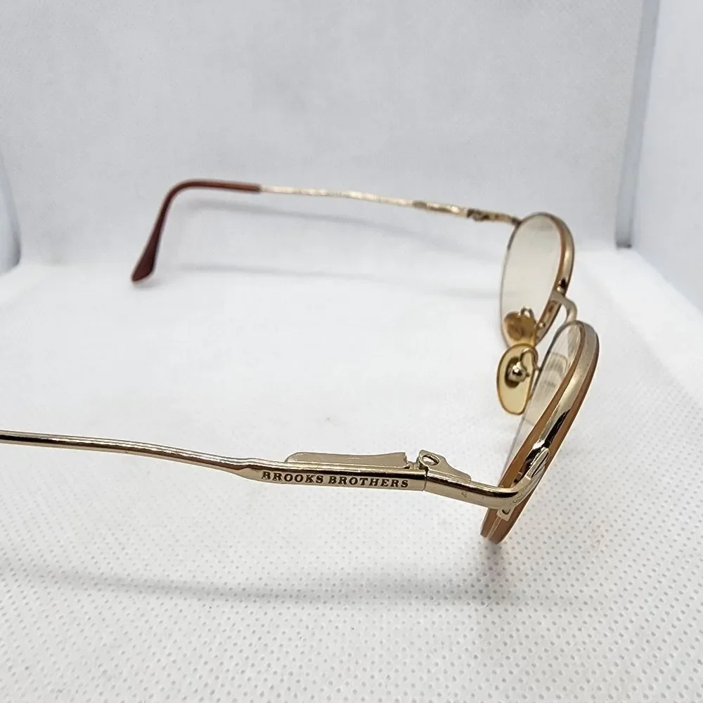 Brooks Brothers Gold & Brown Prescription Glasses Frames